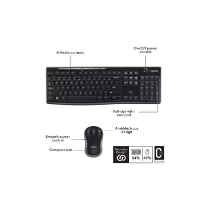 Logitech Wireless Keyboard and Mouse Combo MK270